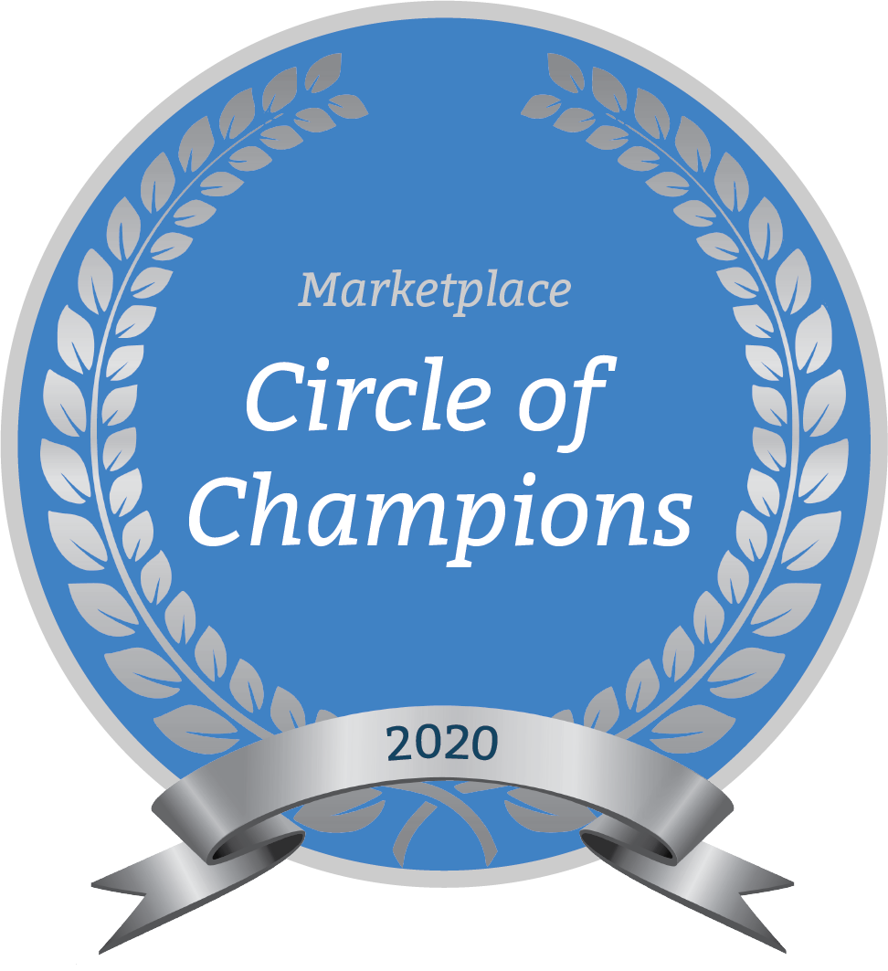 Marketplace Circle of Champions badge.